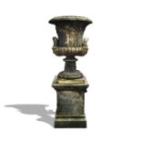 A LARGE RECONSTITUTED STONE URN