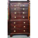 A GEORGE III MAHOGANY CHEST ON CHEST