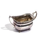 A GEORGE III IRISH SILVER TWIN HANDLED SUGAR BOWL