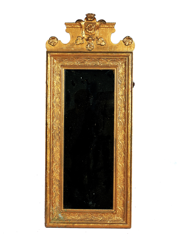 A 19TH CENTURY SWEDISH GILT FRAMED RECTANGULAR MIRROR