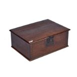 AN 18TH CENTURY OAK RECTANGULAR LIFT-TOP BOX