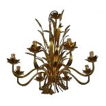 A FRENCH GILT TOLE-PEINTE EIGHT-LIGHT ‘WHEAT-SHEAF’ CHANDELIER