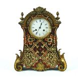 A FRENCH BOULLE MANTEL CLOCK