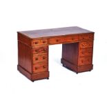 A 19TH CENTURY MAHOGANY PEDESTAL DESK