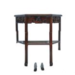 AN EARLY 20TH-CENTURY CHINESE HARDWOOD SIDE TABLE