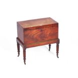 A RECTANGULAR GEORGE III MAHOGANY TEAPOY