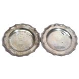 A PAIR OF LATE GEORGE II SILVER MAIN COURSE PLATES (2)