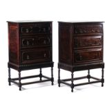 A PAIR OF CHEST ON STANDS (2)