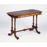 A VICTORIAN KINGWOOD BANDED WALNUT ROUNDED RECTANGULAR CENTRE TABLE