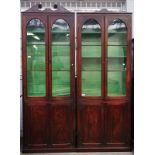 WITHDRAWN A PAIR OF 19TH-CENTURY AND LATER MAHOGANY BOOKCASE CABINETS (2)