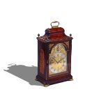 A GEORGE III MAHOGANY STRIKING BRACKET CLOCK