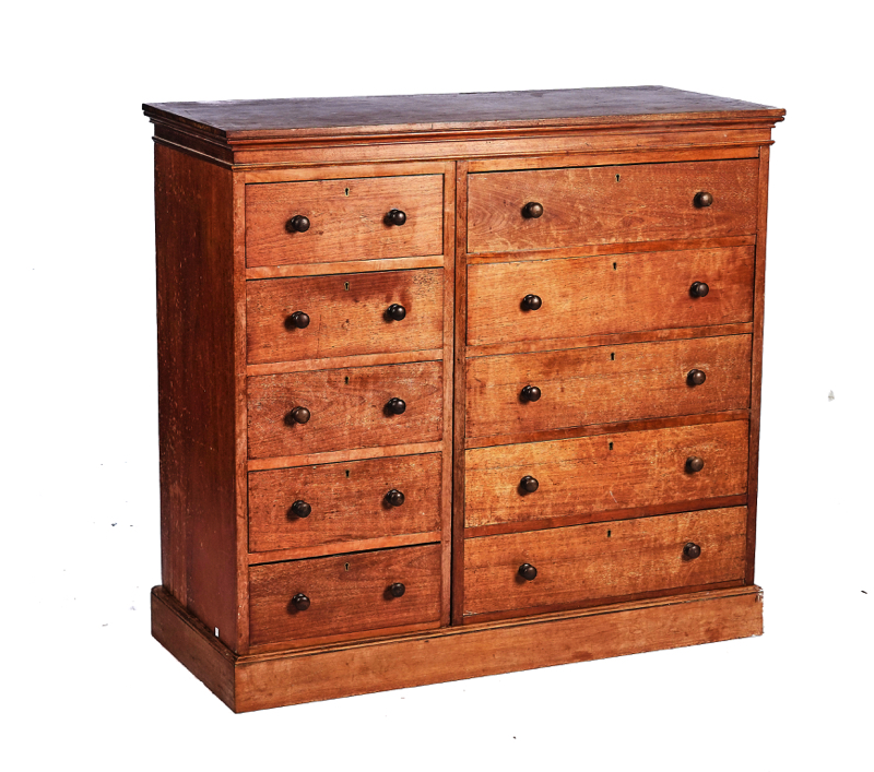 PROBABLY HEALS; A MAHOGANY TWO PART CHEST