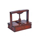 AN 18TH CENTURY MAHOGANY TABLE TOP BOOK PRESS