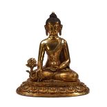 A LARGE GILT-BRONZE FIGURE OF BUDDHA