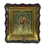 A RUSSIAN ICON OF MADONNA AND CHILD