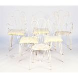 SIX MID-20TH CENTURY WHITE PAINTED METAL GARDEN CHAIRS (6)