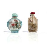 A CHINESE INSIDE PAINTED GLASS SNUFF BOTTLE