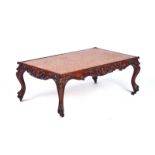 A 19TH CENTURY FRENCH CARVED WALNUT OCCASIONAL TABLE OR COFFEE TABLE