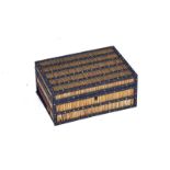 A LATE 19TH CENTURY ANGLO-INDIAN EBONY AND PORCUPINE QUILL BOX