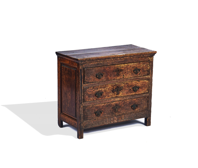 A 19TH-CENTURY DIMINUTIVE OAK CHEST