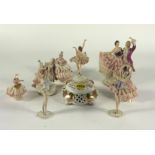 ‘DRESDEN’ A GROUP OF EIGHT PORCELAIN FIGURINES (8)