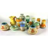 ‘SHELLEY’ A GROUP OF FIFTEEN MID-20TH CENTURY POTTERY TO INCLUDE VASES AND JUGS (15)