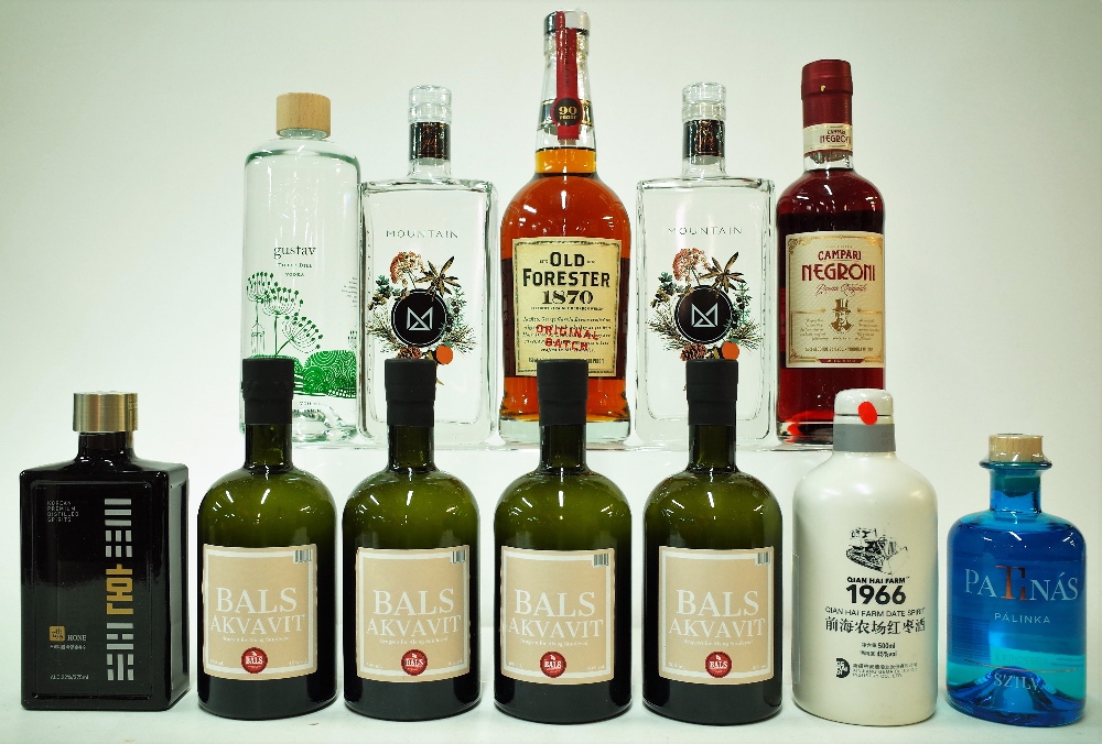 12 BOTTLES SPIRITSHone Korean Premium Distilled Spirits (37.5cl); Bals Akvavit (50cl 4 bottles);