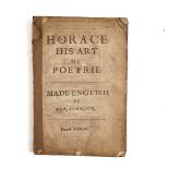 JONSON, Ben (1572-1637). Horace, His Art of Poetrie, London, 1640, stitched. With other works...