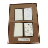 VICTORIA, Queen of England (1819-1901). Two autograph letters; and two autograph letters by...