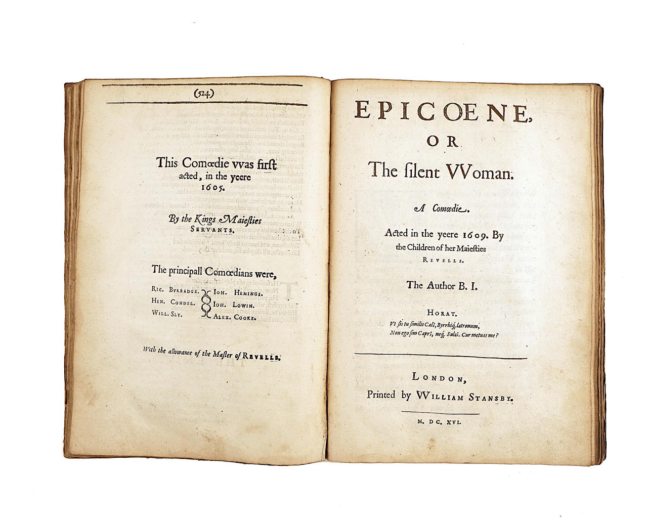 JONSON, Ben (1572-1657). Volpone, or The Foxe, London, 1616, stitched. Bound with other works... - Image 2 of 5