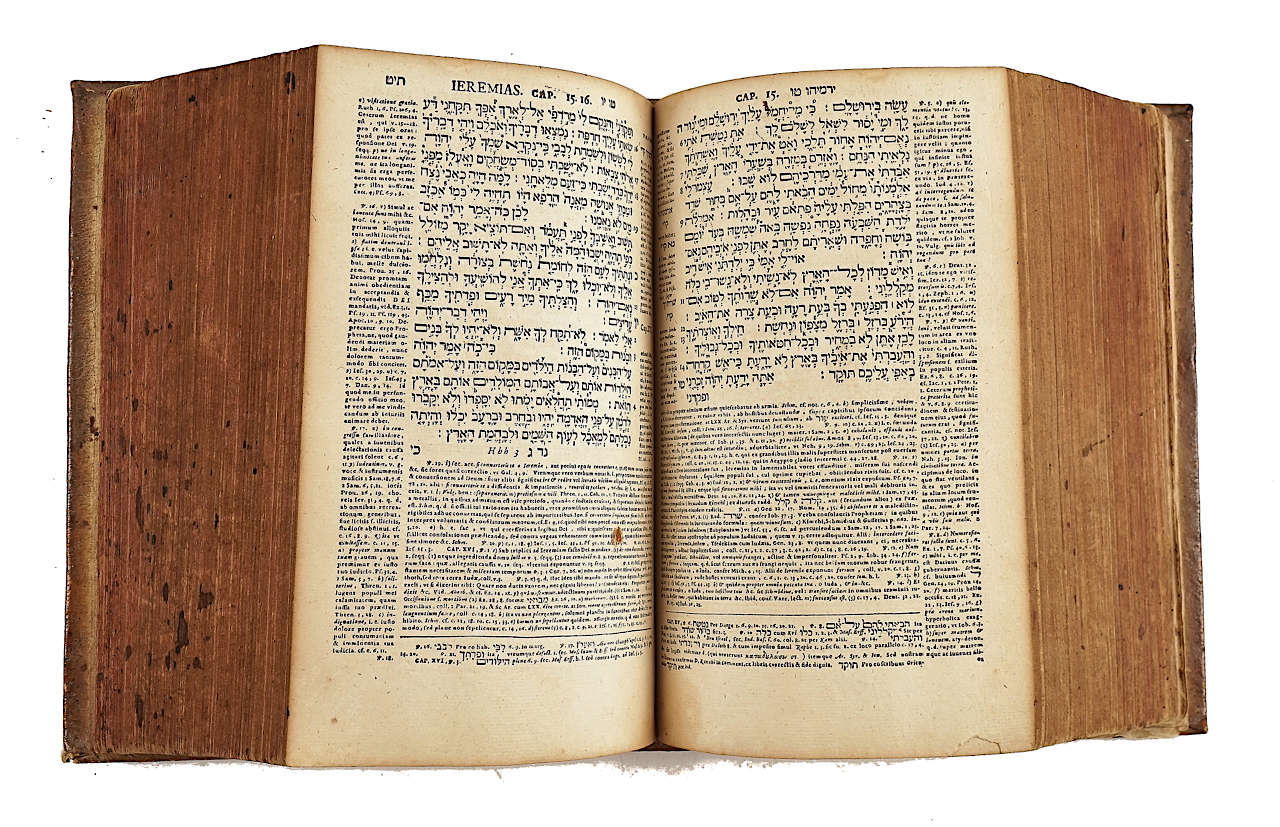 Biblia Hebraica, Magdeburg, 1720, text in Hebrew and Latin, contemporary vellum. - Image 4 of 6