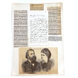 JOACHIM, Joseph (1831-1907). A Cabinet-style photographed portrait, signed. With 3 other...