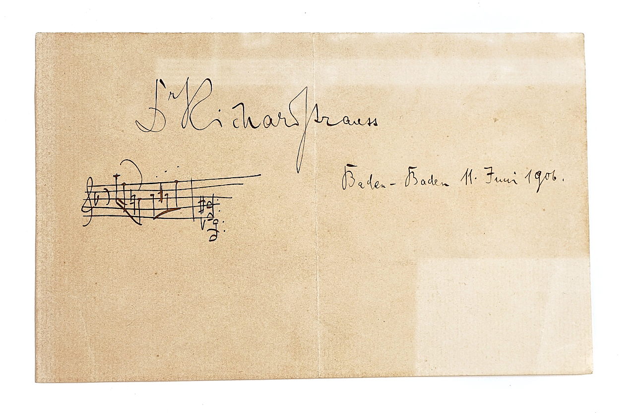 STRAUSS, Richard (1864-1949). A manuscript musical quotation from "Till Eulenspiegel", signed.