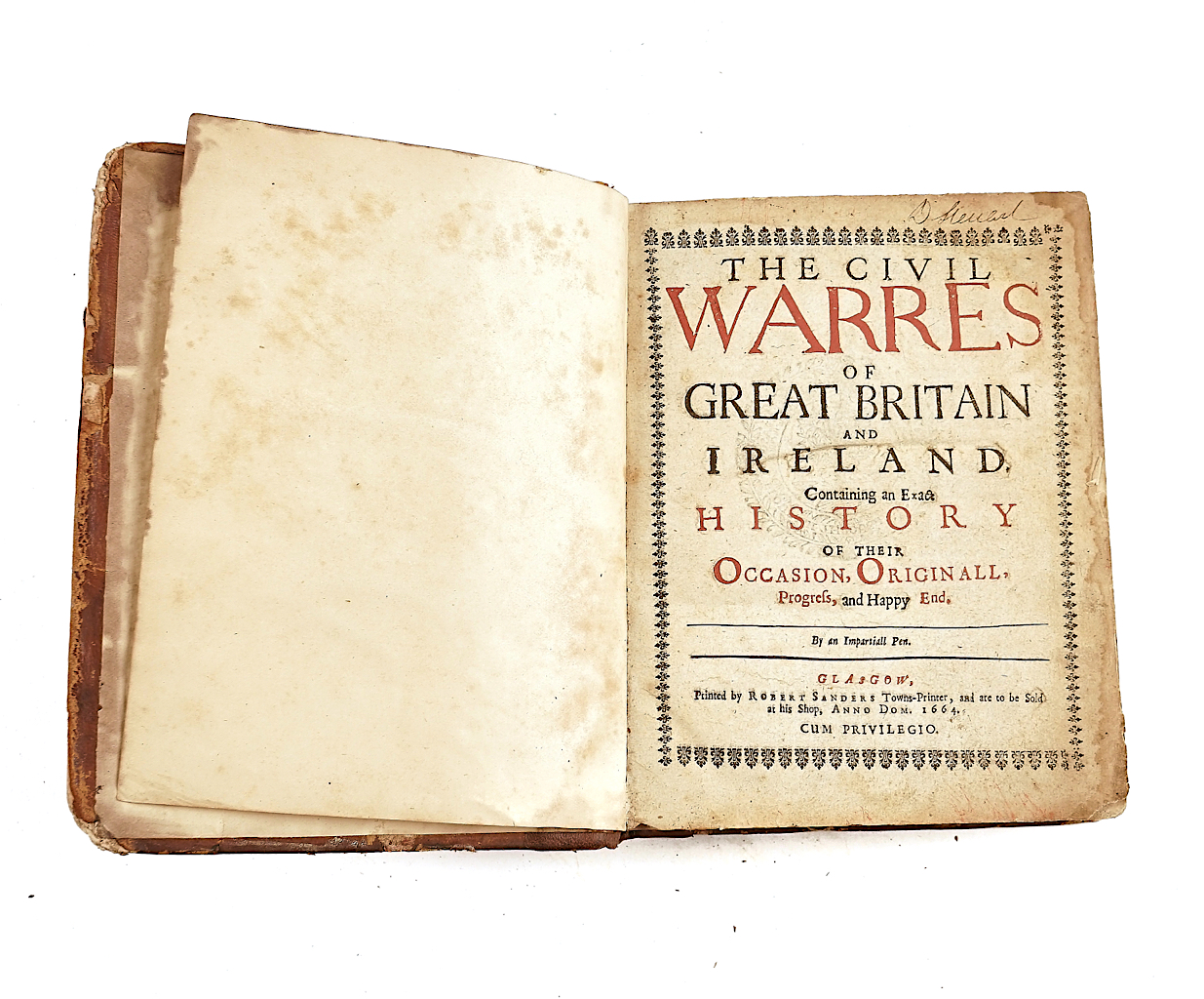 [DAVIES, John (1625-93)]. The Civil Warres of Great Britain and Ireland, Glasgow, 1664,... - Image 2 of 6