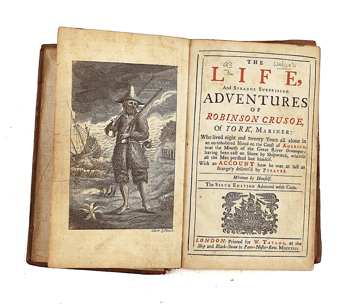 [DEFOE, Daniel (c. 1660-1731)]. The Life and Strange Surprizing Adventures of Robinson Crusoe... - Image 2 of 7