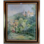 French School (20th century) - 'Chateau de la Rochpot', oil on canvas, indistinctly signed,