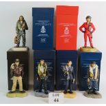 Six limited edition Ashmor bone china RAF Commemorative figurines with original boxes and