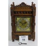 A good quality German carved oak mantel clock by Winterhalder and Hofmeier C1880 with striking and