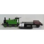 A professionally engineered scratch built mechanical steam locomotive with ride on tender.