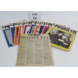 11 copies of private eye magazine all dating from the 1960's, the earliest being 13 July 1962.