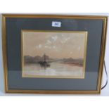 Mixed lot: A 19th century Reg Davis river scene watercolour, 20cm x 28cm,