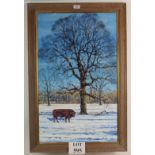 Anthony Maguire (Contemporary) - 'Kent Winter Scene', oil on canvas board, signed,