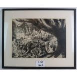 Social history interest - A limited edition engraving of The Newbury Bypass Protest (1996)