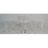 A suite of Waterford crystal Lismore glasses to include 6 flutes, 6 hock,