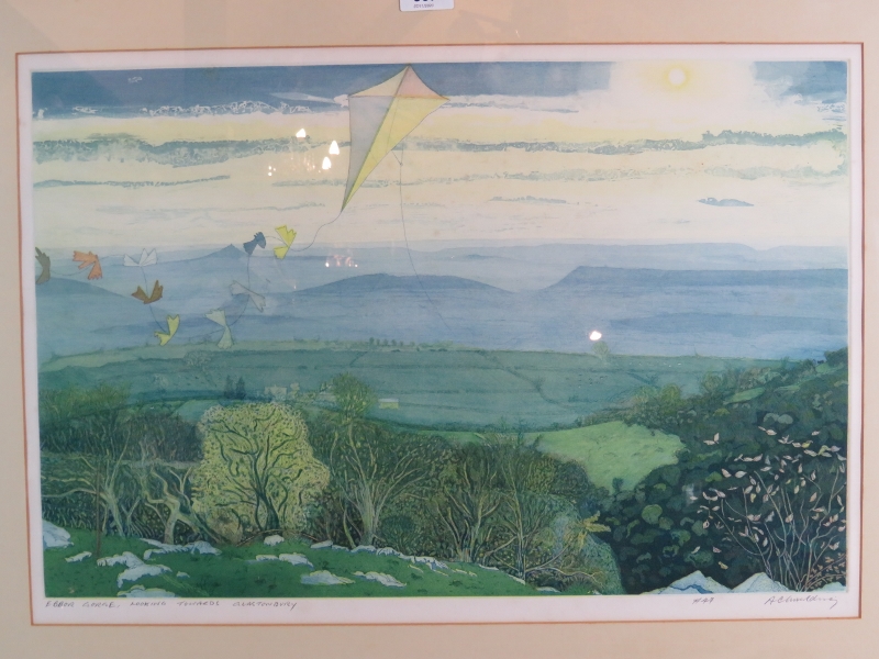 British School (20th Century) - 'Ebbor Gorge looking towards Glastonbury', - Image 2 of 5