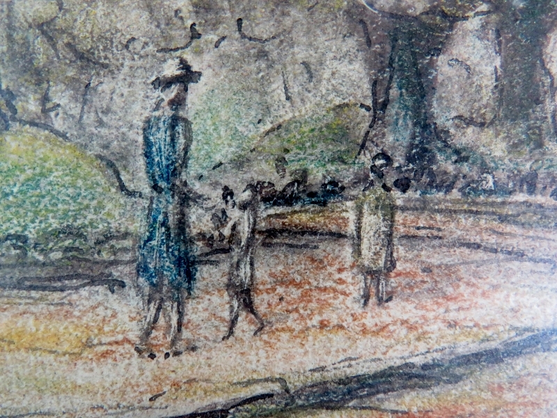 C Pouzadoux (late 19th/early 20th century) - 'Parc Monceau', watercolour, signed, titled, - Image 5 of 10