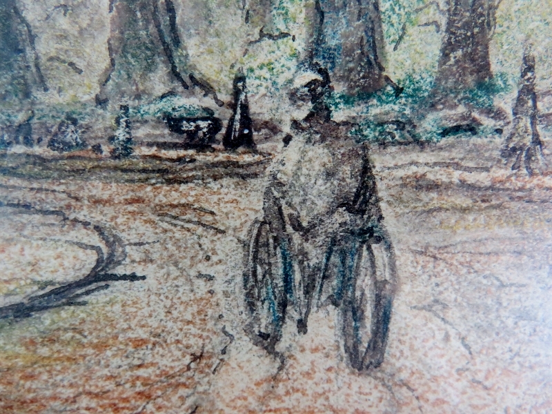 C Pouzadoux (late 19th/early 20th century) - 'Parc Monceau', watercolour, signed, titled, - Image 6 of 10