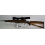 Brno, 22 rifle, 5 shot, Serial No 98645, moderator, Hawke 4x40 scope. (U.