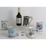 Four ceramic RAF Commemorative tankards,