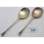 A pair of silver seal top spoons, London
